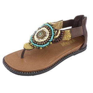 Alegria Brown Beaded Zan Choco Sandals Size 39/8